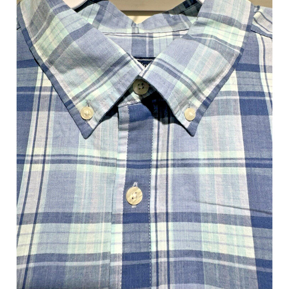 VINEYARD VINES BLUE PLAID BUTTON DOWN LONG SLEEVE MEN'S HARBOR SHIRT XL - Picture 8 of 8